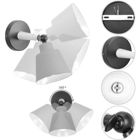 Lot de 2 Applique Mural Intérieur Design Luminaire Rotatif Moderne Lampe Mural pour Escalier Couloir Entrée Vert