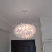 Lustre Suspension en Plume E27 45cm Blanc