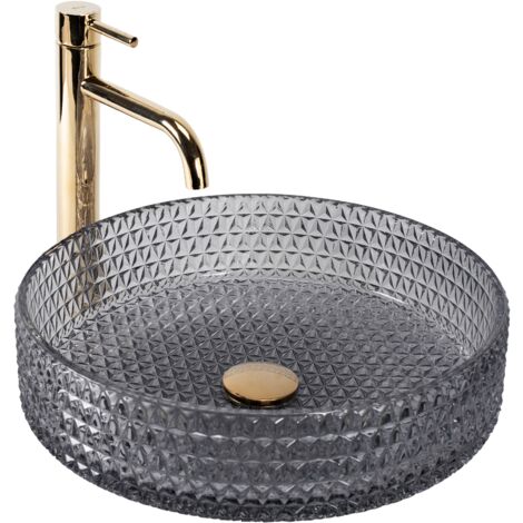 LAVABO CRISTAL 39 GRIS - À POSER SKU REA-U8880 (1/5)