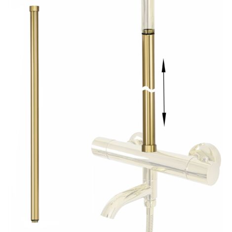 REA – Rallonge pour ensemble bain-douche 60cm – Finition or – Résistante à l'eau – Adaptateur pour douche de pluie – Compatible avec modèles LUIS, JACK, MILAN