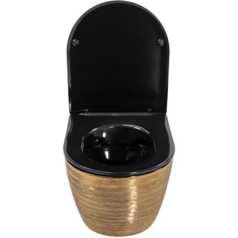 CUVETTE WC SUSPENDUE REA CARLO FLAT BRUSH GOLD