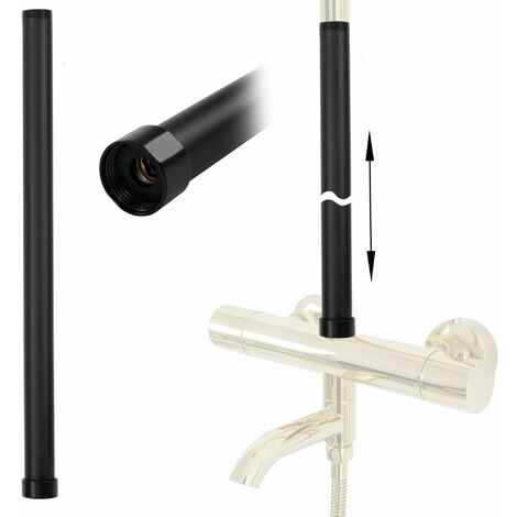 REA – Rallonge pour ensemble bain-douche 50cm – Adaptateur noir résistant à l'eau – Installation facile pour douche de pluie