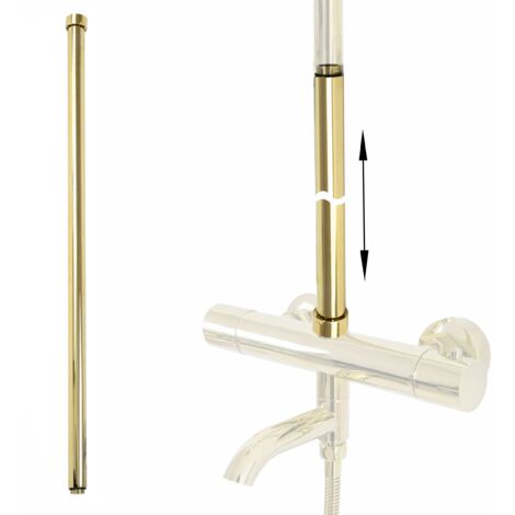 REA – Rallonge pour ensemble bain-douche 60cm – Adaptateur en matériau résistant à l'eau – Couleur or – Garantie 24 mois