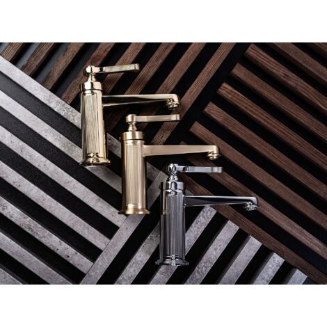 BALNEO robinet de lavabo doré brillant en acier inox - mitigeur monocommande pour vasque CASCADE