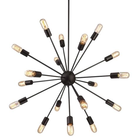 LAMPE SUSPENDUE APP259-18C NOIR ÉTOILE DE MER 18-POINTS DE LUMIÈRE E27 77X77X85CM (1/5)