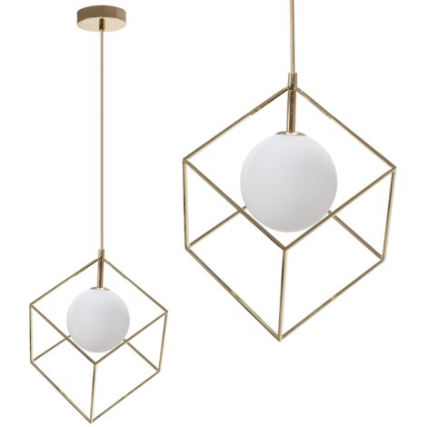 LAMPE SUSPENDUE APP1210-1CP OR MÉTAL VERRE BALLE G9 1-POINTS DE LUMIÈRE (1/5)