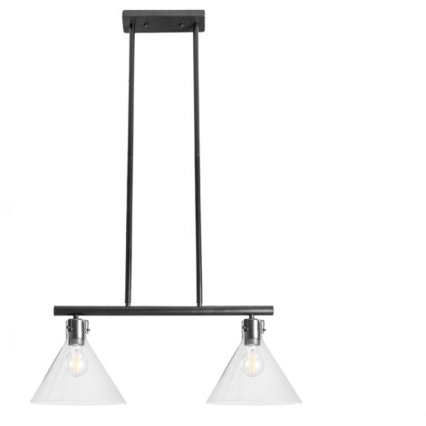 LAMPE SUSPENDUE APP317-2CP VERRE MÉTAL 2-POINTS DE LUMIÈRE E27 23,5X60X108CM (1/5)