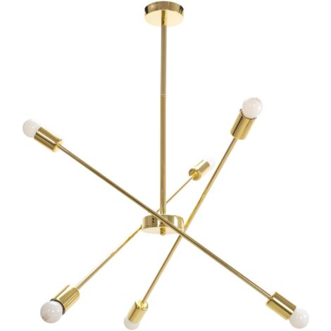 LAMPE SUSPENDUE APP1115 MÉTAL OR E27 6-POINTS LUMINEUX (1/5)