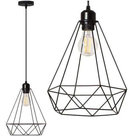 LAMPE SUSPENDUE 180986 RENO NOIR 28X20 CM UNIQUE E27 (1/5)