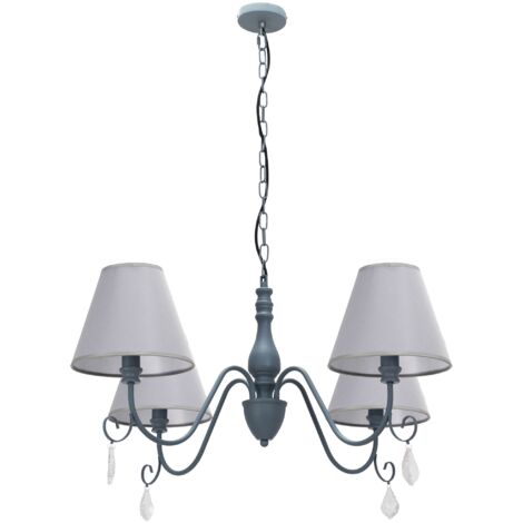 LAMPE SUSPENDUE APP991-4CP CRISTAL 4-POINTS DE LUMIÈRE E14 80X80X36-100CM REGLABLE (1/5)