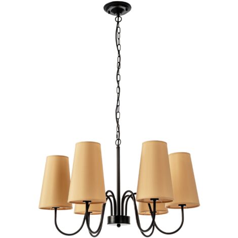 LAMPE SUSPENDUE APP753-6 VINTAGE 6-BRAS 6-POINTS DE LUMIÈRE E27 70X70X50-110CM REGLABLE (1/5)