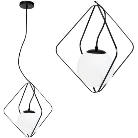 LAMPE SUSPENDUE APP1018-1CP NOIR 1-POINTS DE LUMIÈRE E27 34X34CM REGLABLE (1/5)