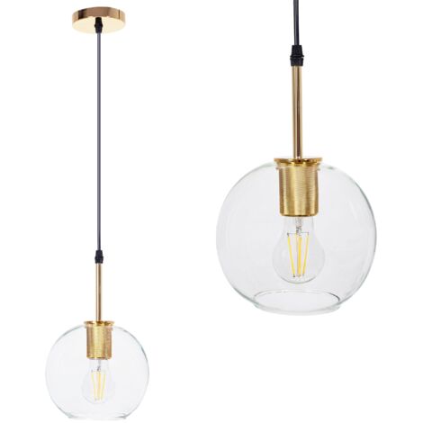 LAMPE SUSPENDUE APP1177 BALLE MÉTAL - VERRE OR E27 1-POINT LUMINEUX (1/5)