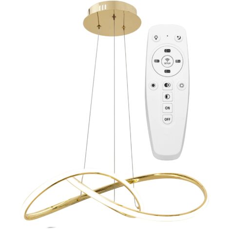 LAMPE SUSPENDUE APP394-CP MODERNE OR LED + TÉLÉCOMMANDE 1-POINTS DE LUMIÈRE 40W 55X55X14,5CM REGLABLE (1/5)