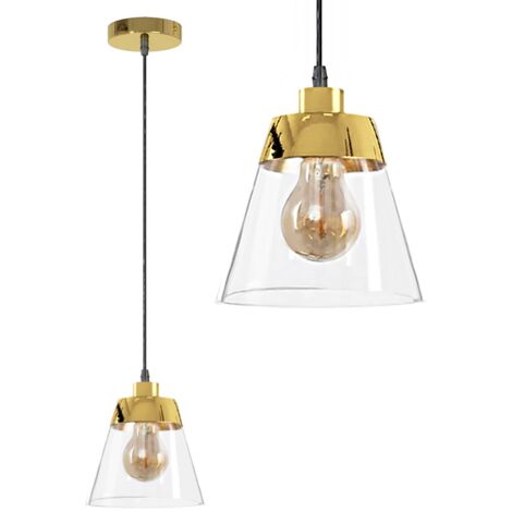 LAMPE SUSPENDUE APP895-1CP OR CLOCHE 1-POINTS DE LUMIÈRE E27 16,5X16,5CM REGLABLE (1/5)