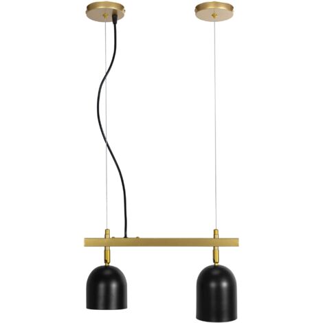 LAMPE SUSPENDUE APP1033-2C OR NOIR 2-POINTS DE LUMIÈRE E27 38X10X20-110CM REGLABLE (1/5)
