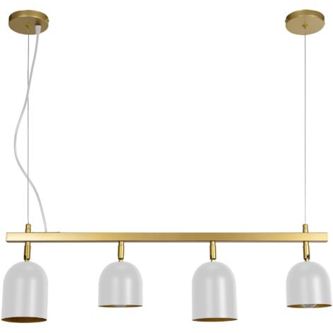 LAMPE SUSPENDUE APP1030-4CP OR BLANCHE 4-POINTS DE LUMIÈRE E27 74X10X20-110CM REGLABLE (1/5)