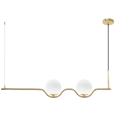 LAMPE SUSPENDUE APP981-2CP BALLE OR 2-POINTS DE LUMIÈRE E27 15X104CM REGLABLE (1/5)