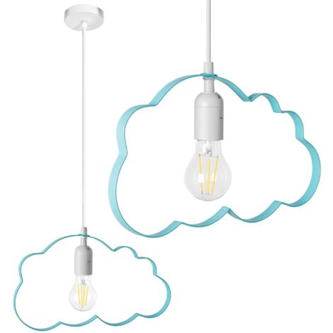 LAMPE SUSPENDUE LH2077-1 KIDS NUAGE MÉTAL - PLASTIQUE BLEU E27 1-POINT LUMINEUX (1/5)