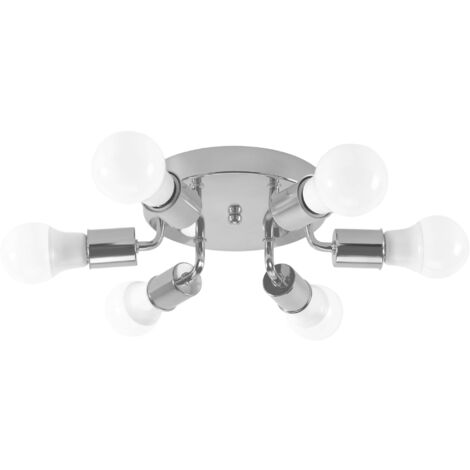 PLAFONNIER APP711-6C ARGENT MÉTAL E27 6-POINTS DE LUMIÈRE (1/5)