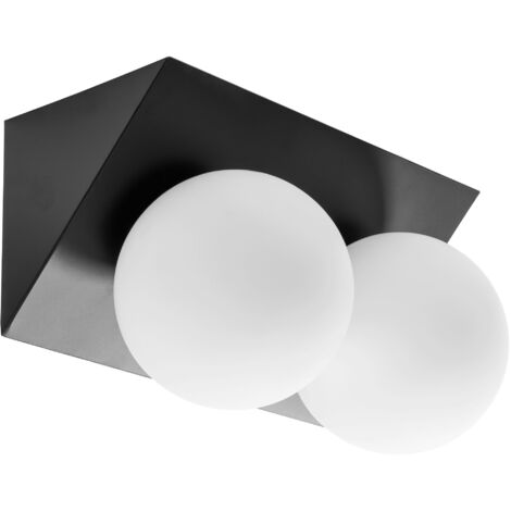 APPLIQUE MURALE APP1230-2W NOIR MÉTAL VERRE E27 2-POINTS DE LUMIÈRE (1/5)