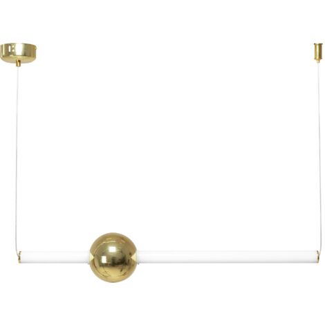 LAMPE SUSPENDUE APP478-CP BLANCHE OR LED 1-POINTS DE LUMIÈRE 12W 10X59X10-70CM REGLABLE (1/5)