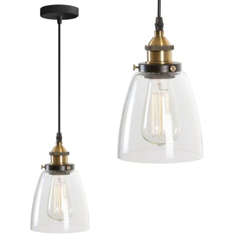 LAMPE SUSPENDUE APP048-1CP VERTO D NOIR TRANSPARENT MÉTAL VERRE E27 (1/5)