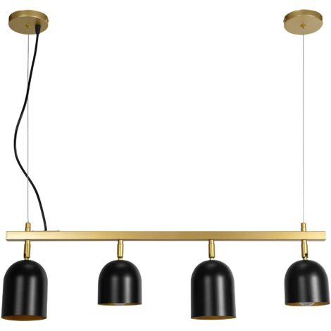 LAMPE SUSPENDUE APP1031-4CP OR NOIR 4-POINTS DE LUMIÈRE E27 74X10X20-110CM REGLABLE (1/5)
