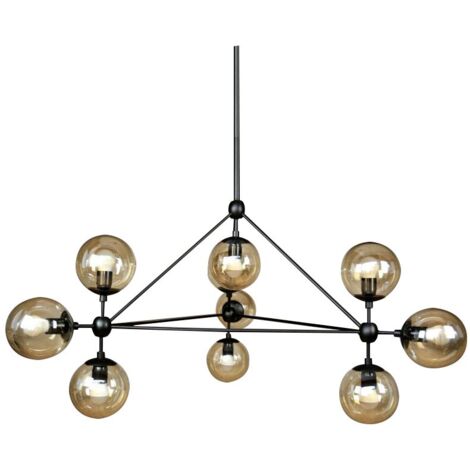 LAMPE SUSPENDUE APP264-10C NOIR BALLE 10-POINTS DE LUMIÈRE E27 105X105X85CM (1/5)