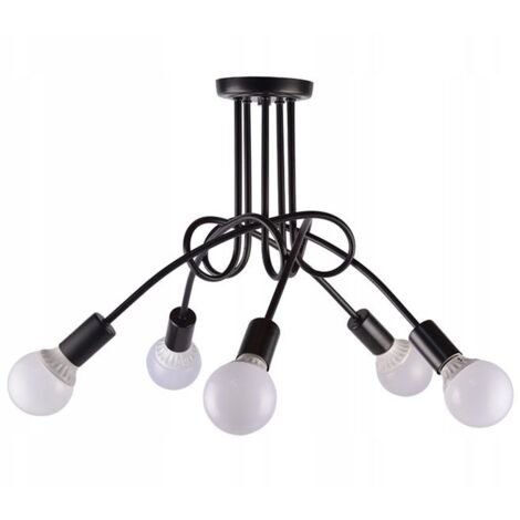 LUSTRE 392252 PARADISE 5 MÉTAL NOIR E27 5-POINTS LUMINEUX (1/5)