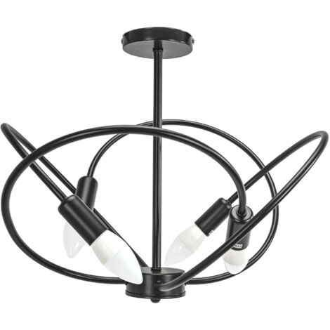 LAMPE SUSPENDUE APP1093-4C 4 NOIR 4-POINTS DE LUMIÈRE E14 60X60X36CM (1/5)