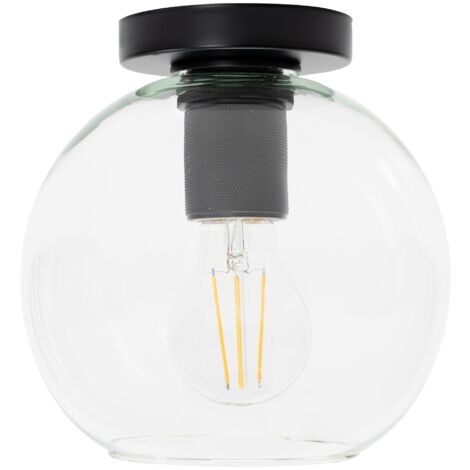 PLAFONNIER APP1174-1W NOIR VERRE BALLE E27 1-POINTS DE LUMIÈRE (1/5)