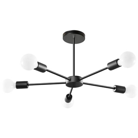 LAMPE SUSPENDUE APP1024-5CP SPIDER 5 NOIR 5-POINTS DE LUMIÈRE E27 52X52X25CM (1/5)