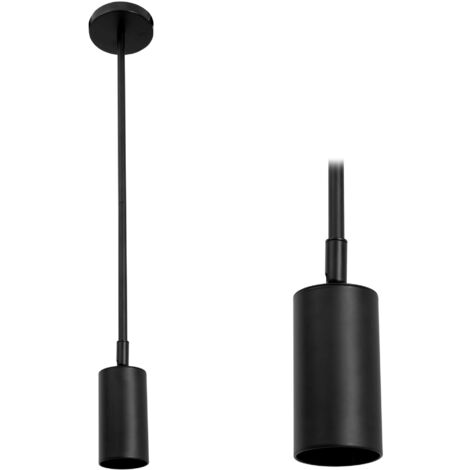 LAMPE SUSPENDUE APP609-1C NOIR 1-POINTS DE LUMIÈRE GU-10 15X25-75CM REGLABLE (1/5)