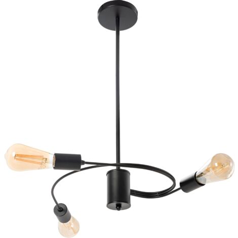 LAMPE SUSPENDUE APP740-3CP LOFT NOIR 3-POINTS DE LUMIÈRE E27 38X38X60CM (1/5)