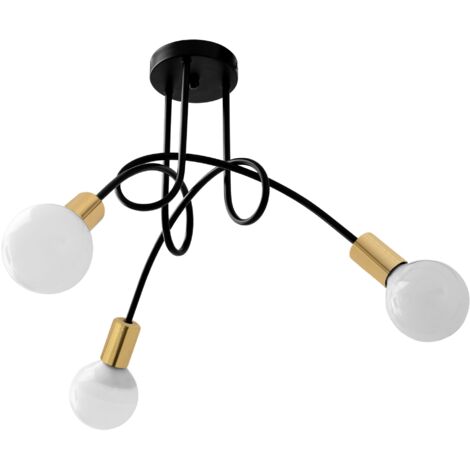 LAMPE SUSPENDUE APP517-3C PARADISE 3 NOIR OR 3-POINTS DE LUMIÈRE E27 60X60X40CM (1/5)