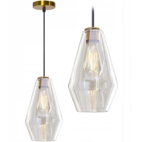 LAMPE SUSPENDUE APP438-1CP VERRE TRANSPARENT 1-POINTS DE LUMIÈRE E27 18X18X30CM REGLABLE (1/5)