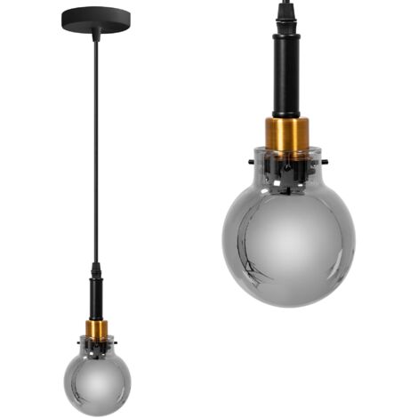 LAMPE SUSPENDUE APP1124-1CP NOIR OR MÉTAL E14 1-POINTS DE LUMIÈRE (1/5)