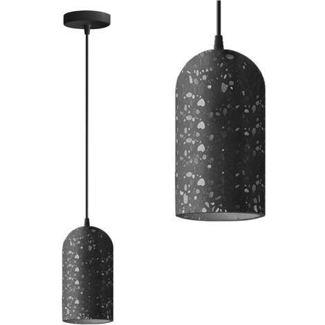 LAMPE SUSPENDUE APP997-1CP BÉTON NOIR CLOCHE 1-POINTS DE LUMIÈRE E27 9,5X935X17,5-102,5CM REGLABLE (1/5)