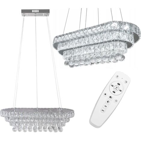 LAMPE SUSPENDUE APP417-CP CRISTAL LED + TÉLÉCOMMANDE 27,5X64X21,5CM REGLABLE (1/5)