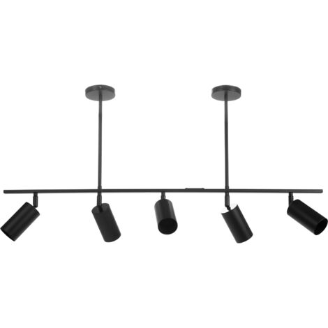 LAMPE SUSPENDUE APP611-5C MODERNE 5 SPOTS MÉTAL NOIR LOFT 5-POINTS DE LUMIÈRE GU-10 100X72CM (1/5)