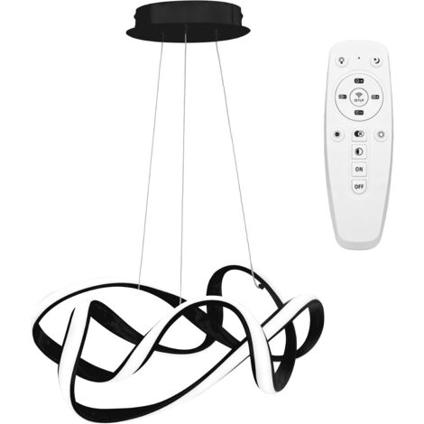 LAMPE SUSPENDUE APP820-CP MODERNE EVE NOIR LED + TÉLÉCOMMANDE 1-POINTS DE LUMIÈRE 70 W 49X20CM REGLABLE (1/5)