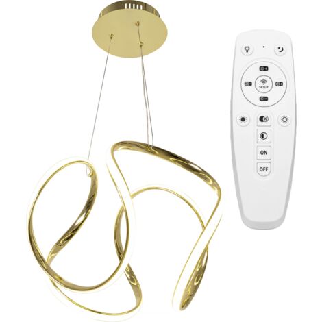 LAMPE SUSPENDUE APP386 MODERN MÉTAL OR LED + TÉLÉCOMMANDE (1/5)