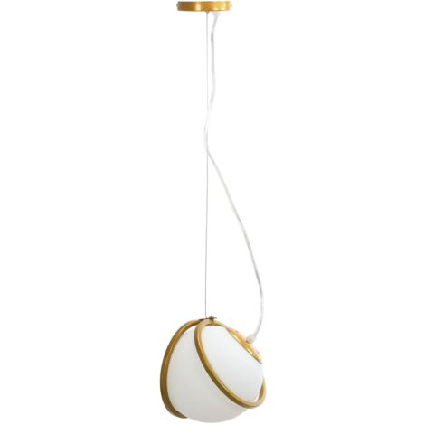 LAMPE SUSPENDUE APP1088-1CP OR BLANCHE BALLE 1-POINTS DE LUMIÈRE E27 14X14X16-106CM REGLABLE (1/5)