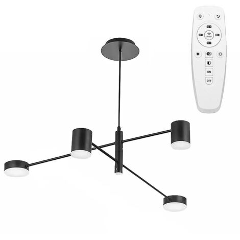 LAMPE SUSPENDUE APP596-4C MODERNE 4-BRAS NOIR 4-POINTS DE LUMIÈRE 76X76X72,5CM (1/5)