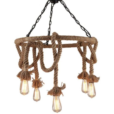 LAMPE SUSPENDUE APP677-5CP CORDE 5 5-POINTS DE LUMIÈRE E27 60X60X100CM (1/5)