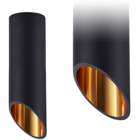 LAMPE SUSPENDUE APP571-1C MODERNE NOIR OR 20 CM TUBE 1-POINTS DE LUMIÈRE GU-10 6X6X20CM