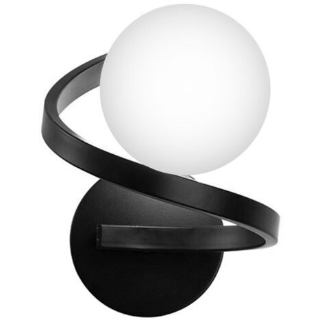APPLIQUE MURALE APP1209-1W NOIR MÉTAL VERRE BALLE G9 1-POINTS DE LUMIÈRE (1/5)
