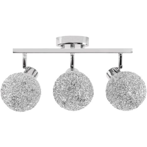 LAMPE SUSPENDUE APP672-3C GLAMOUR BALLES CHROME 3-POINTS DE LUMIÈRE E27 12X36X22CM (1/5)