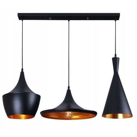 LAMPE SUSPENDUE APP083-3CP NOIR MÉTAL E27 (1/5)
